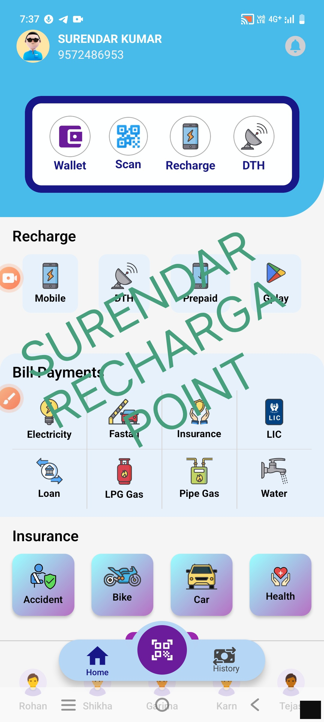 Surendar mobile recharge point